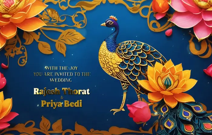 Stunning 3D Animation Peacock Wedding Invitation Slideshow